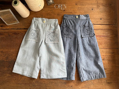 [PRE-ORDER] Mare Lace Linen Denim Pants