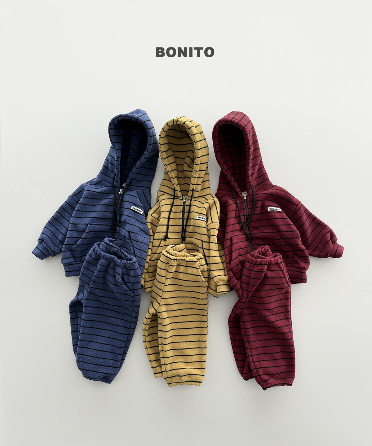 [PRE-ORDER] We Stripe Hoodie Jacket Bottom Set