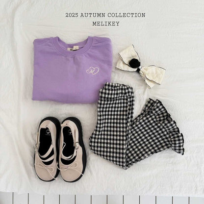 [PRE-ORDER] Small Check Frill Boot-Cut Pants