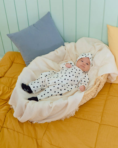 [PRE-ORDER] Petit Heart Body Suit + Bonnet Set