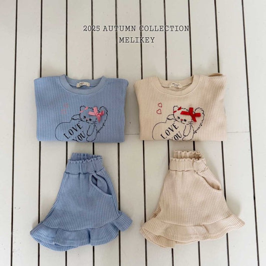 [PRE-ORDER] Cat Waffle Top Bottom Set