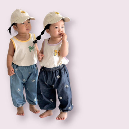 [PRE-ORDER] Denim Ribbon Baggy Pants