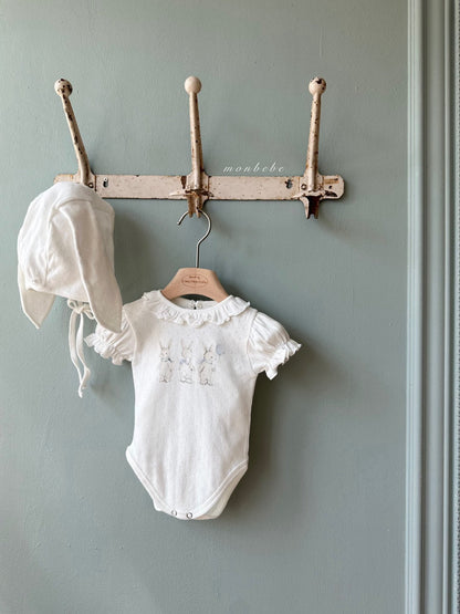 [PRE-ORDER] Rabbit Eyelet Suit + Bonnet Set