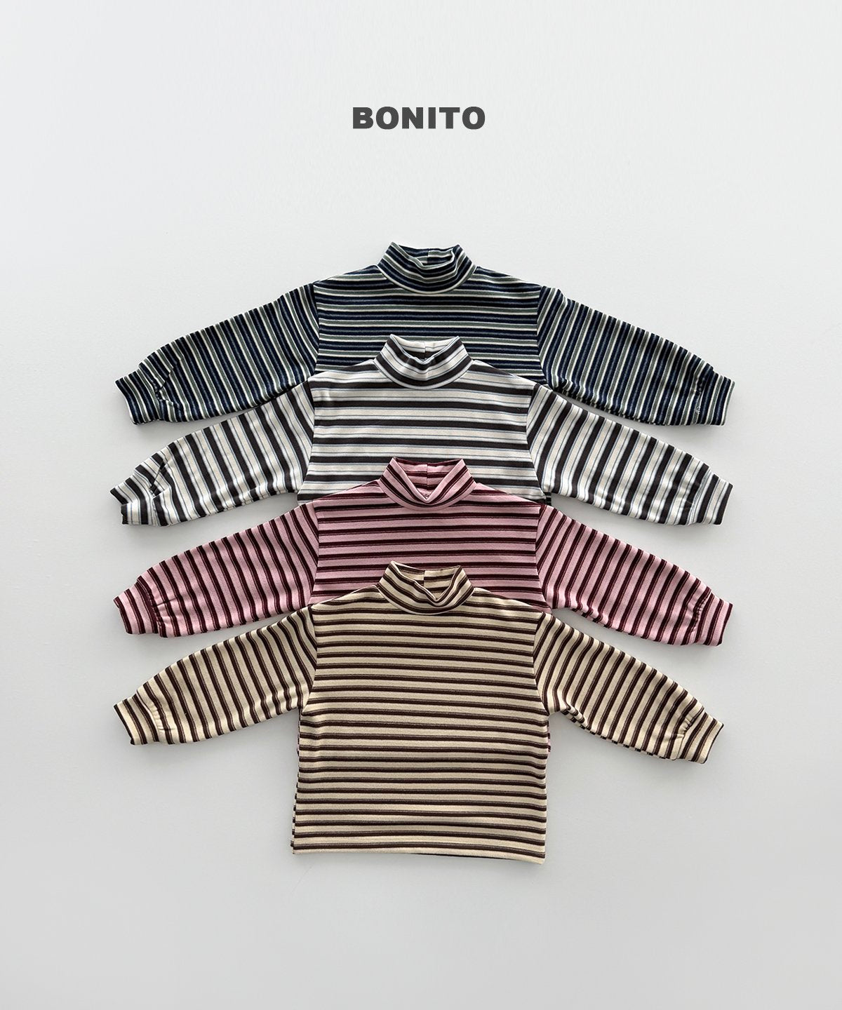 [PRE-ORDER] Retro Loose Stripe Turtleneck T-Shirts