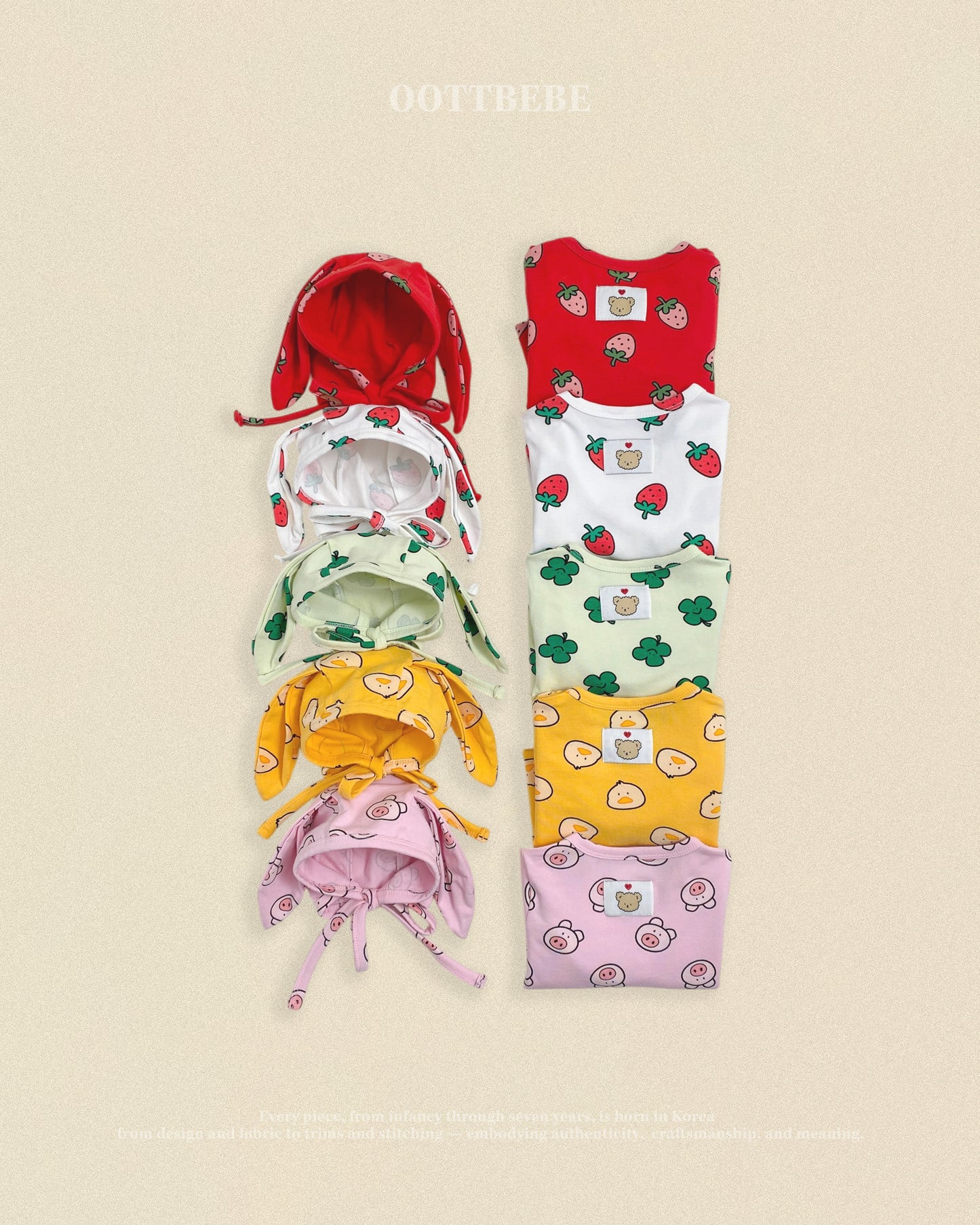 [PRE-ORDER] Little Farm Body Suit + Bonnet Set