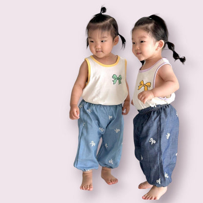 [PRE-ORDER] Denim Ribbon Baggy Pants