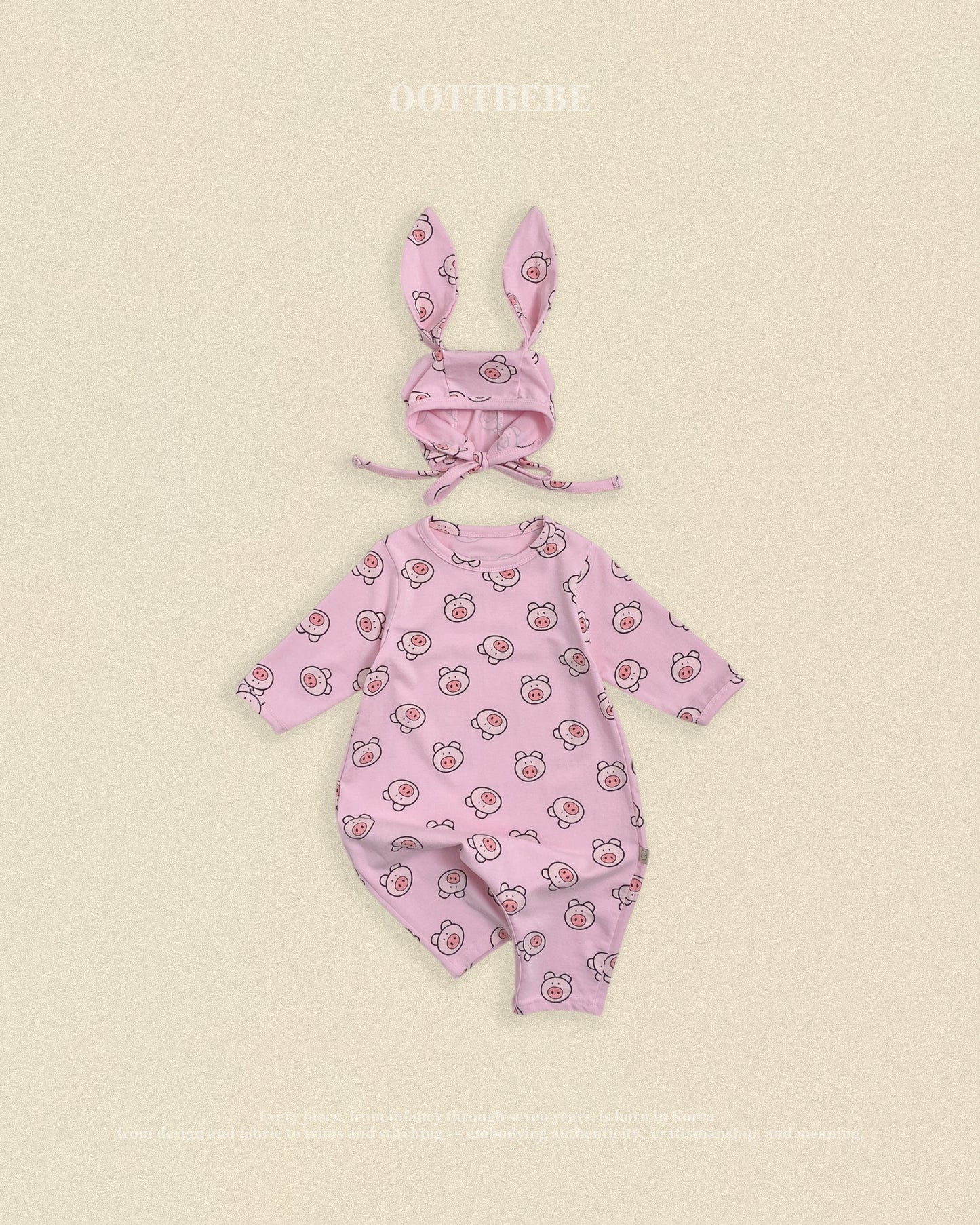 [PRE-ORDER] Little Farm Body Suit + Bonnet Set