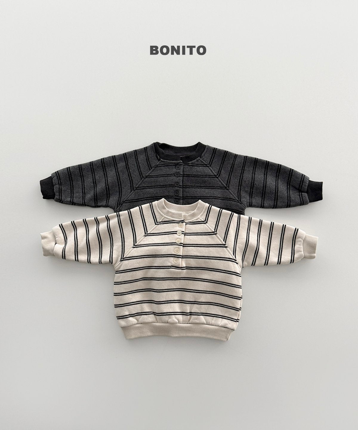 [PRE-ORDER] Stripe Henry Neck Sweatshirts (Mom&Dad Couple)