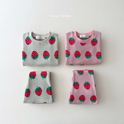 [PRE-ORDER] Strawberry Top Boot-Cut Pants Set
