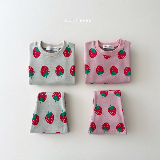 [PRE-ORDER] Strawberry Top Boot-Cut Pants Set