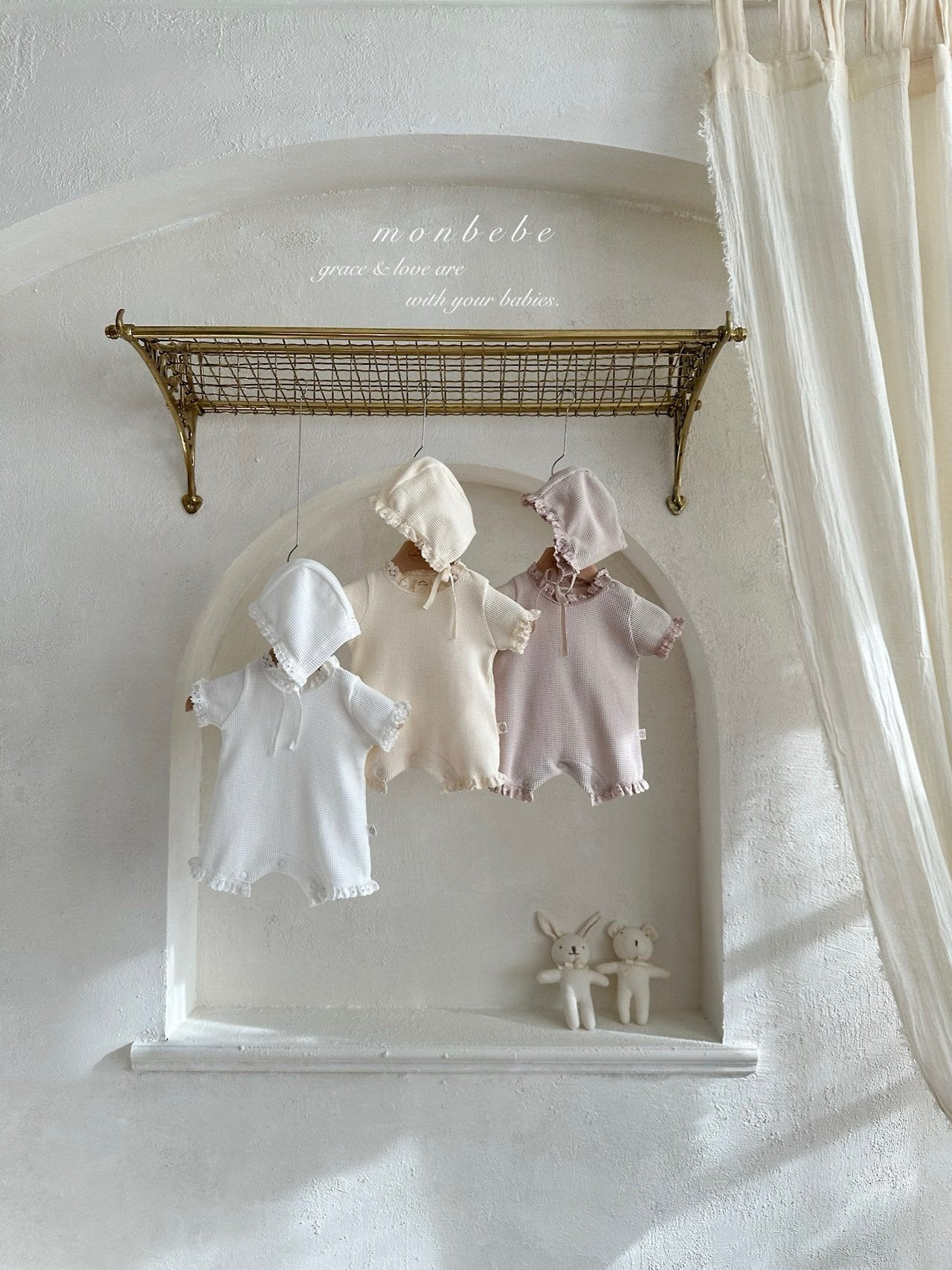 [PRE-ORDER] Summer Waffle Body Suit + Bonnet Set