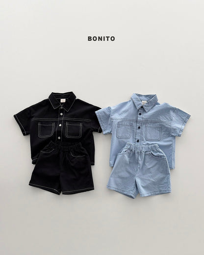 [PRE-ORDER] Two Pocket Linen Top Bottom Set