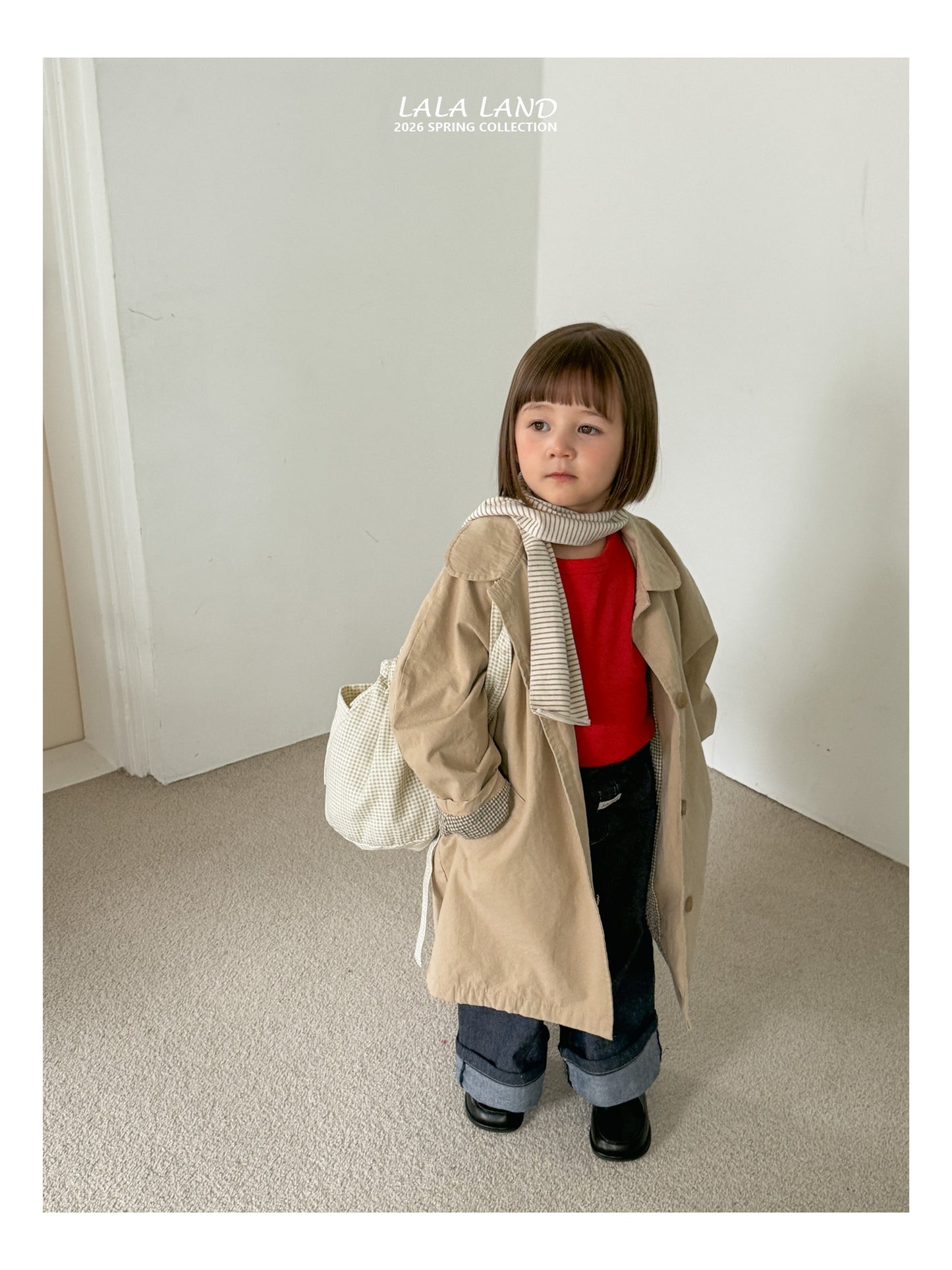 Spring Trench Coat [Cream/M(3-4yr)]