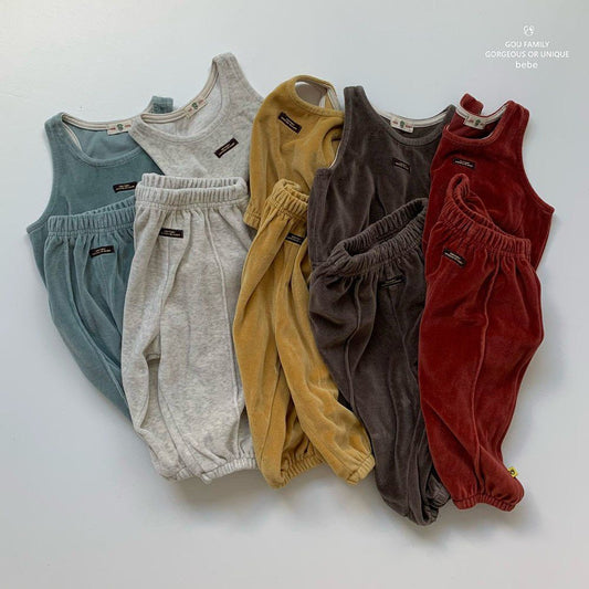 [PRE-ORDER] Velour Vest Baby Set