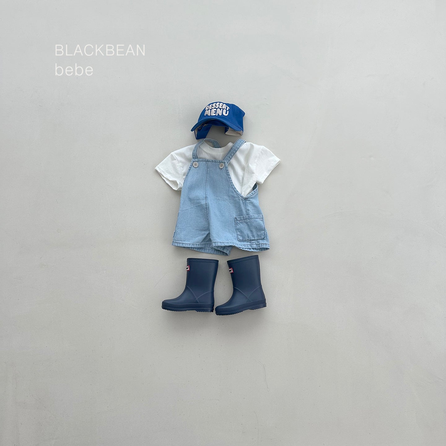 [PRE-ORDER] Pocket Denim Baby Overalls + Top Set