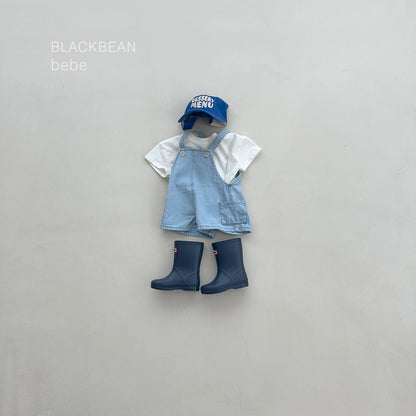[PRE-ORDER] Pocket Denim Baby Overalls + Top Set