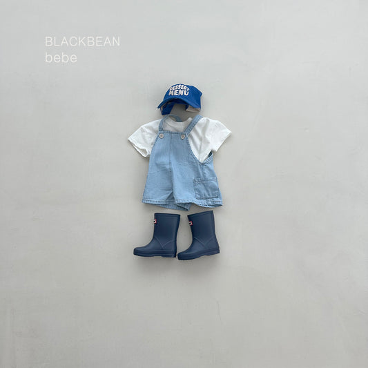 [PRE-ORDER] Pocket Denim Baby Overalls + Top Set