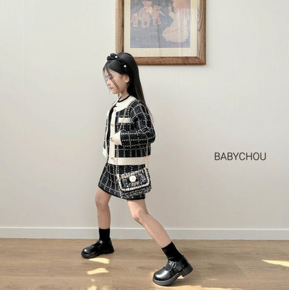 Tweed Sweater Skirts [Black/JS(6-7yr)]