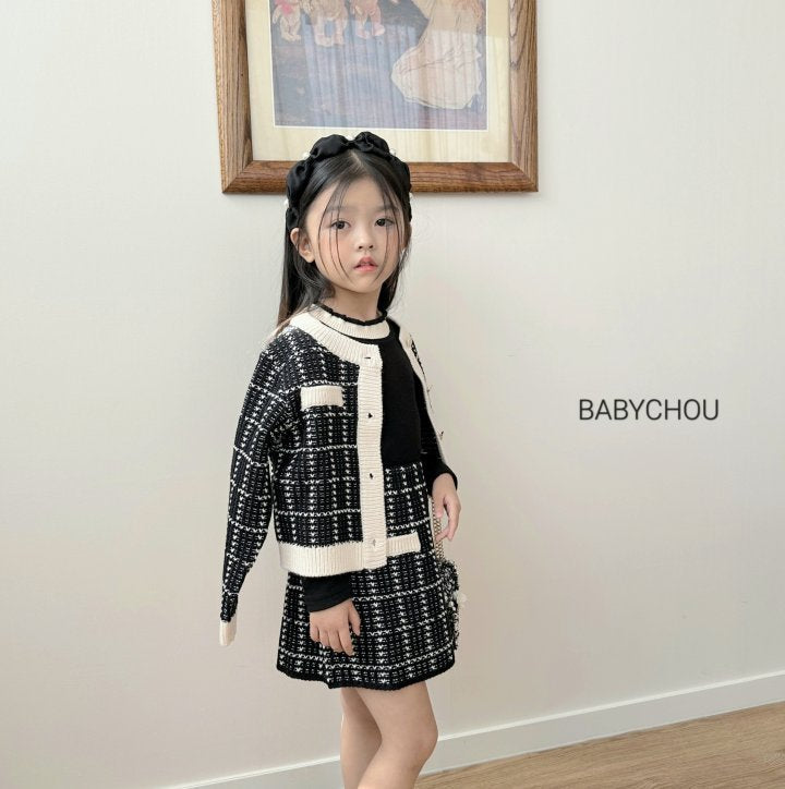 Tweed Sweater Skirts [Black/JS(6-7yr)]