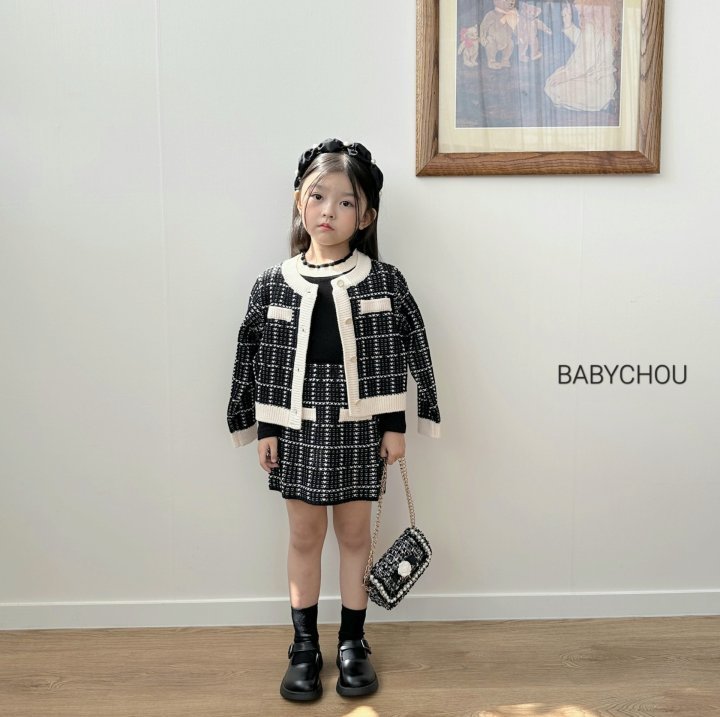 Tweed Sweater Skirts [Black/JS(6-7yr)]