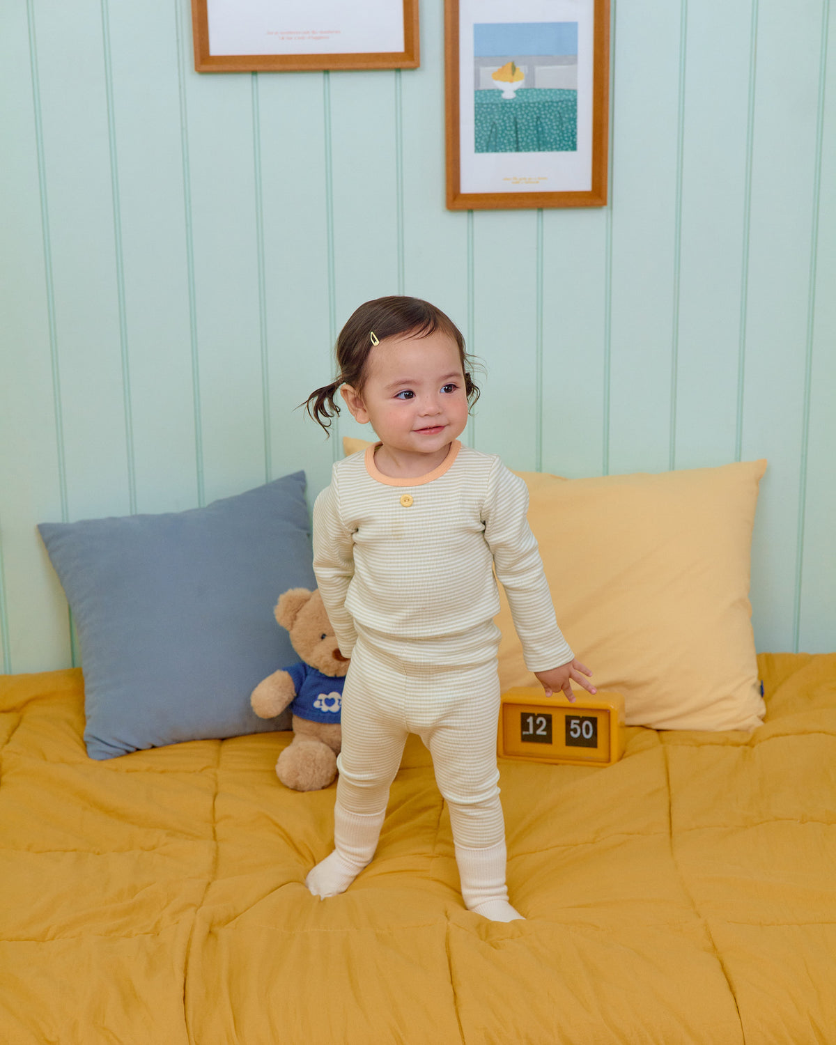 Vanilla Latte Home Wear Set [Blue/Yellow/XL(4-5yr)]