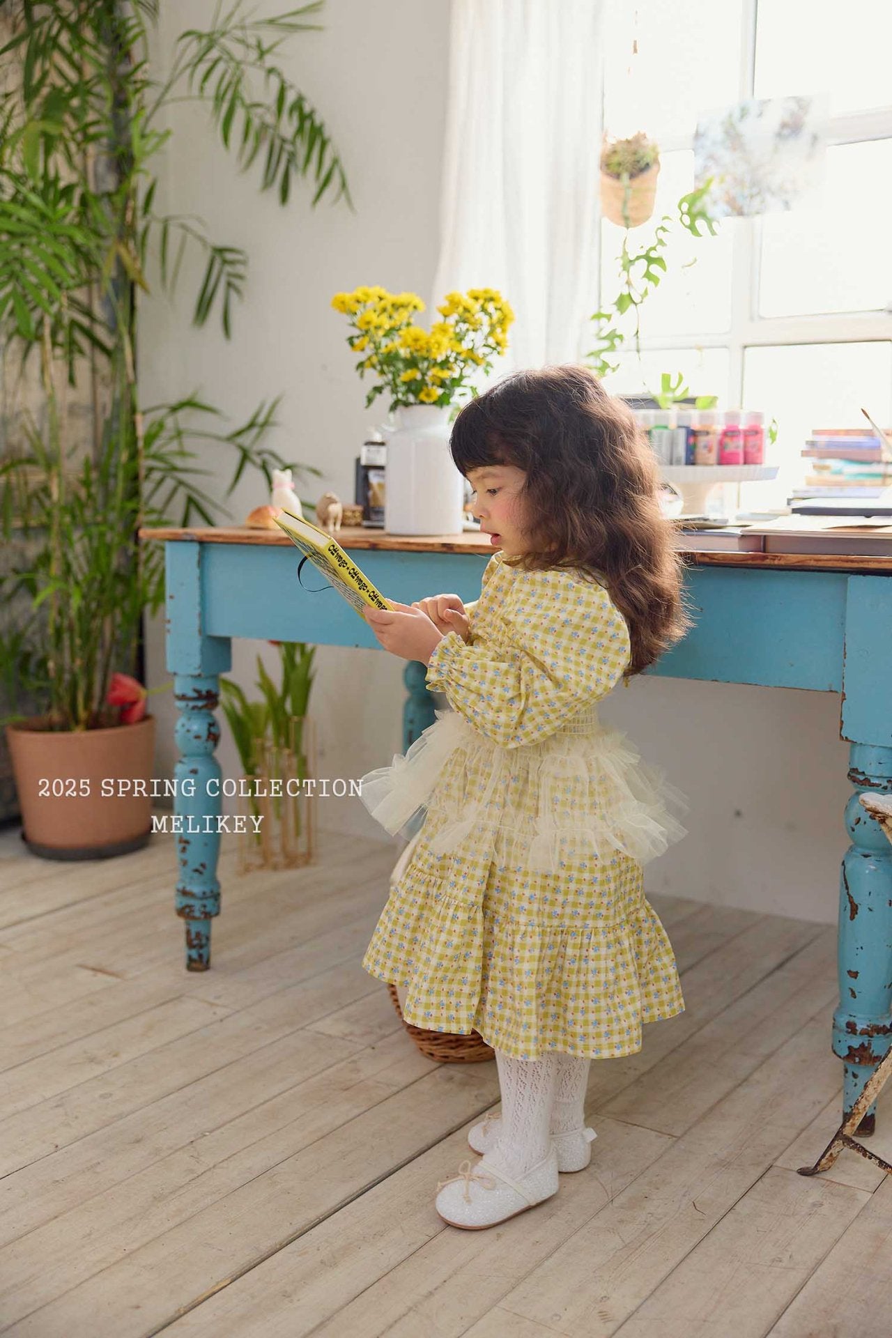 Check Floral Dress [S(2-3yr)]