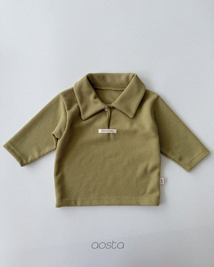 Mulmul Collar T-Shirts [Black/M(1-2yr)]