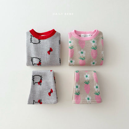 [PRE-ORDER] Jacquard Top Boot-Cut Bottom Set