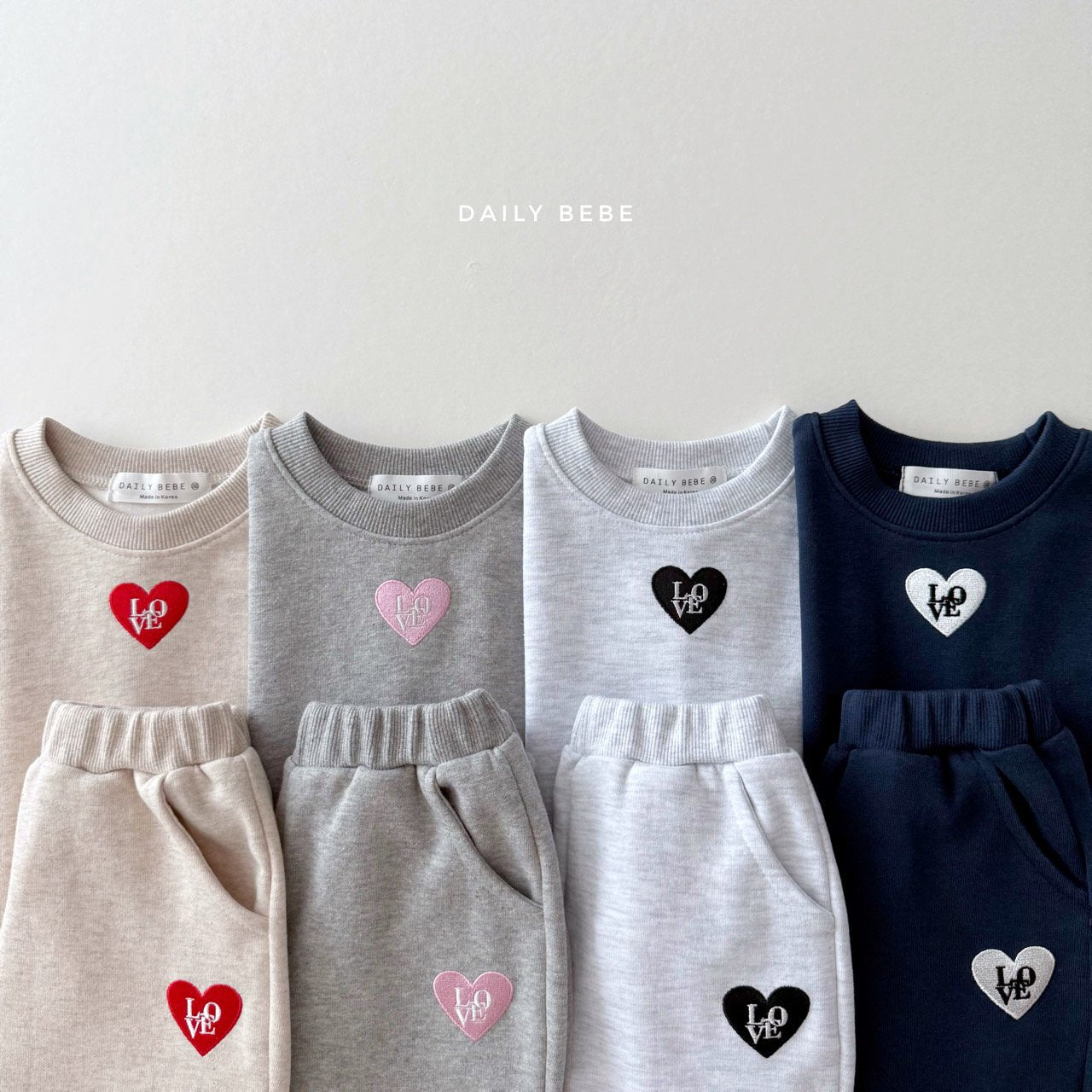 [PRE-ORDER] Love Embroidery Top Bottom Set
