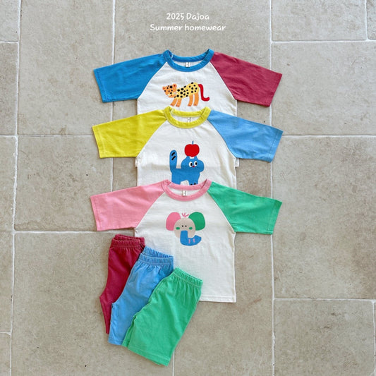 [PRE-ORDER] Animal Color Block Home Wear Set