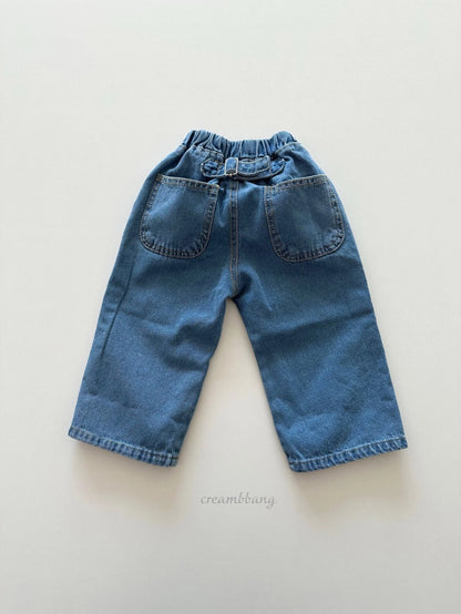Oversized Buckle Denim Pants