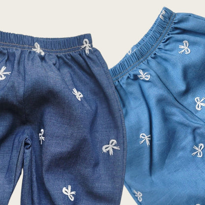 [PRE-ORDER] Denim Ribbon Baggy Pants