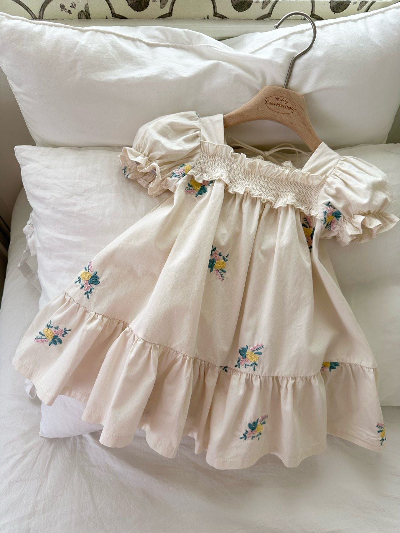 [PRE-ORDER] Latte Embroidery Dress (Mom Couple)