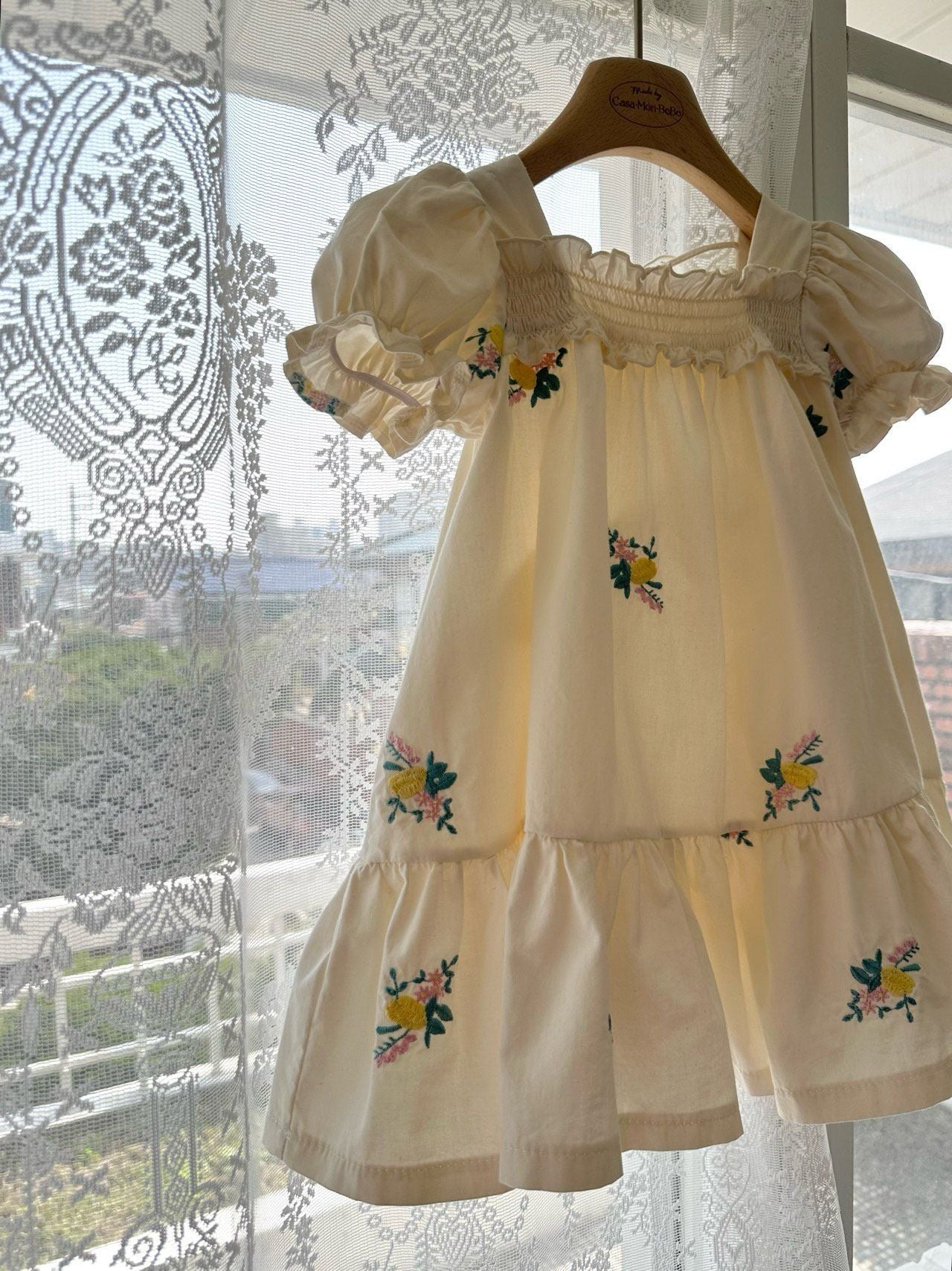 [PRE-ORDER] Latte Embroidery Dress (Mom Couple)