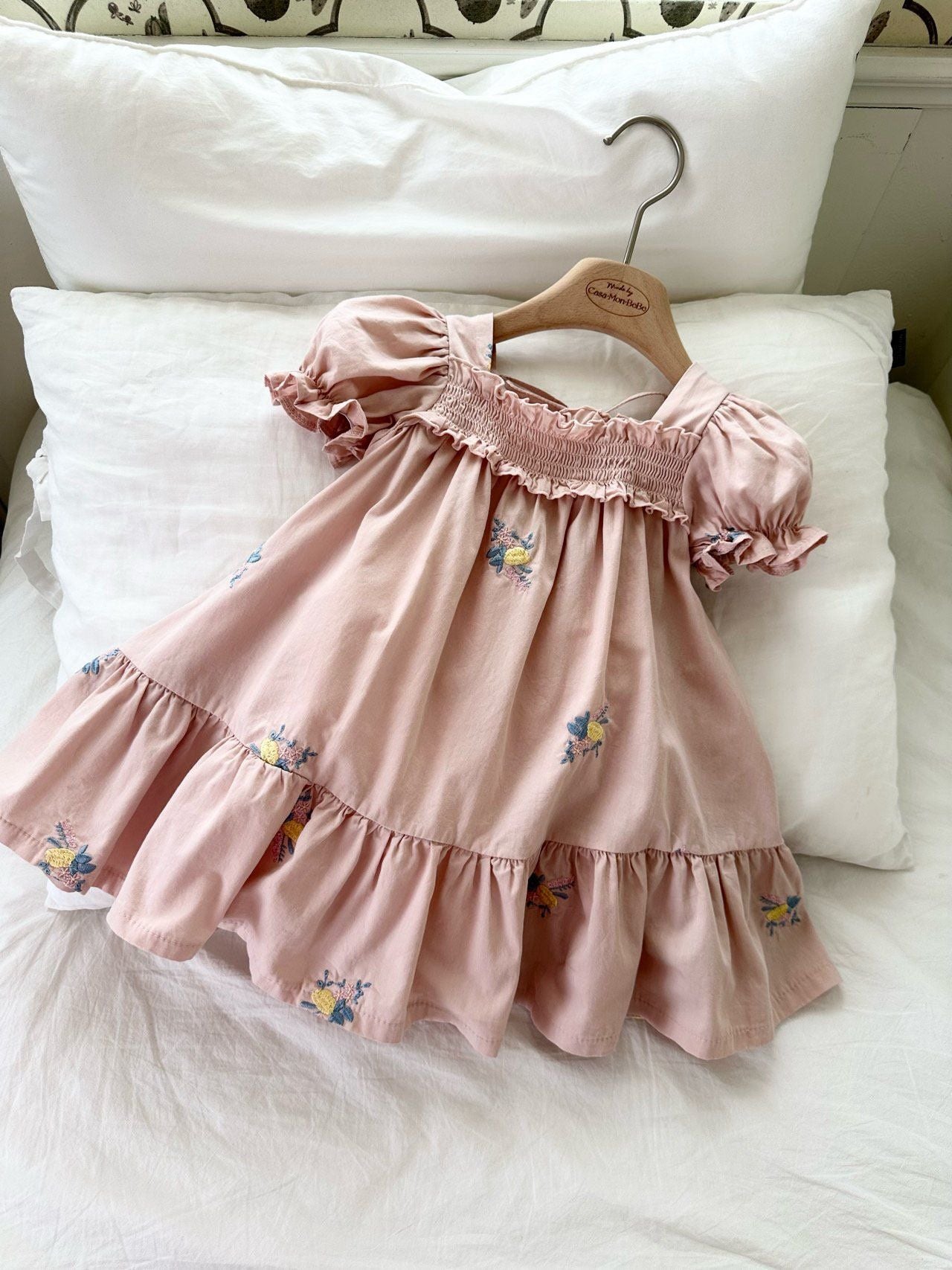 [PRE-ORDER] Latte Embroidery Dress (Mom Couple)