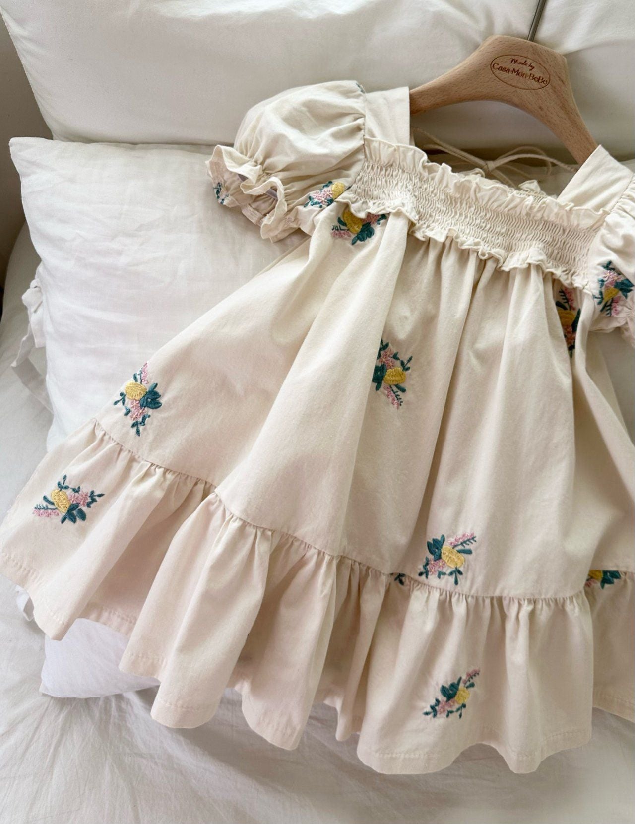 [PRE-ORDER] Latte Embroidery Dress (Mom Couple)