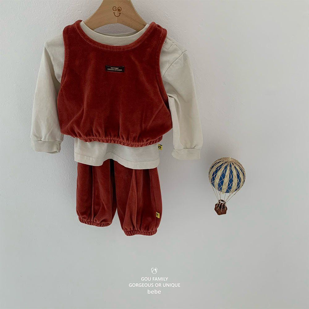 [PRE-ORDER] Velour Vest Baby Set