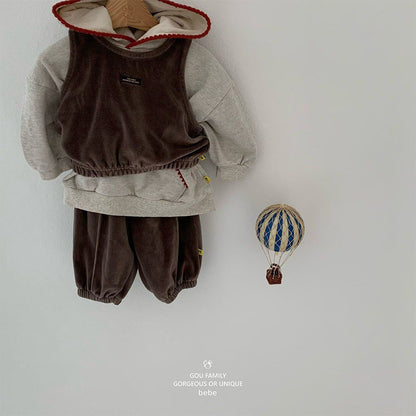 [PRE-ORDER] Velour Vest Baby Set