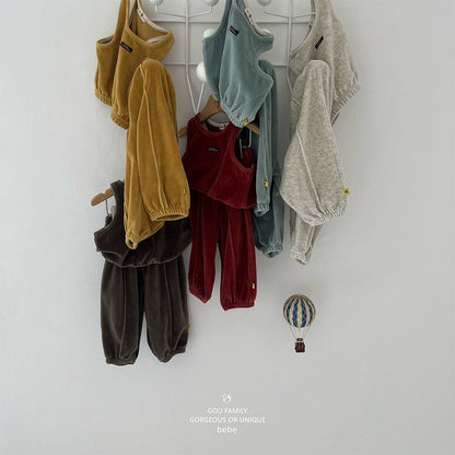 [PRE-ORDER] Velour Vest Baby Set