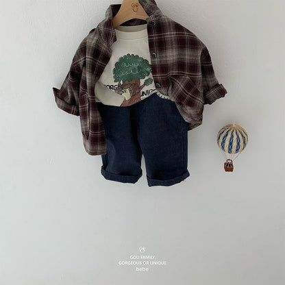 [PRE-ORDER] Autumn Check Baby Shirts