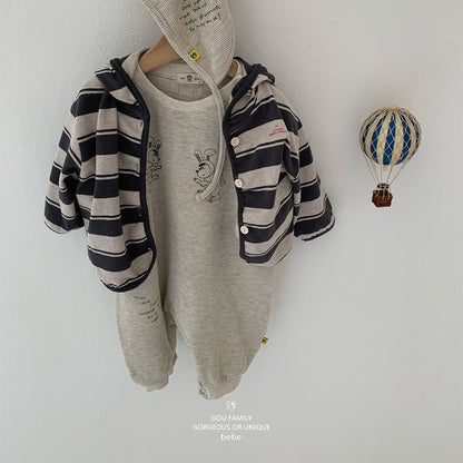 [PRE-ORDER] Stripe Baby Hoodie Cardigan