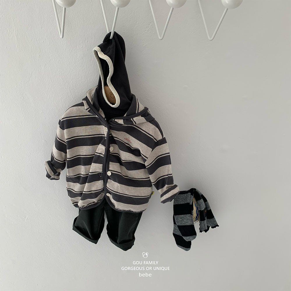 [PRE-ORDER] Stripe Baby Hoodie Cardigan