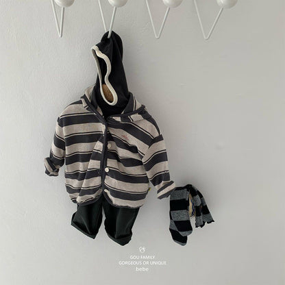 [PRE-ORDER] Stripe Baby Hoodie Cardigan