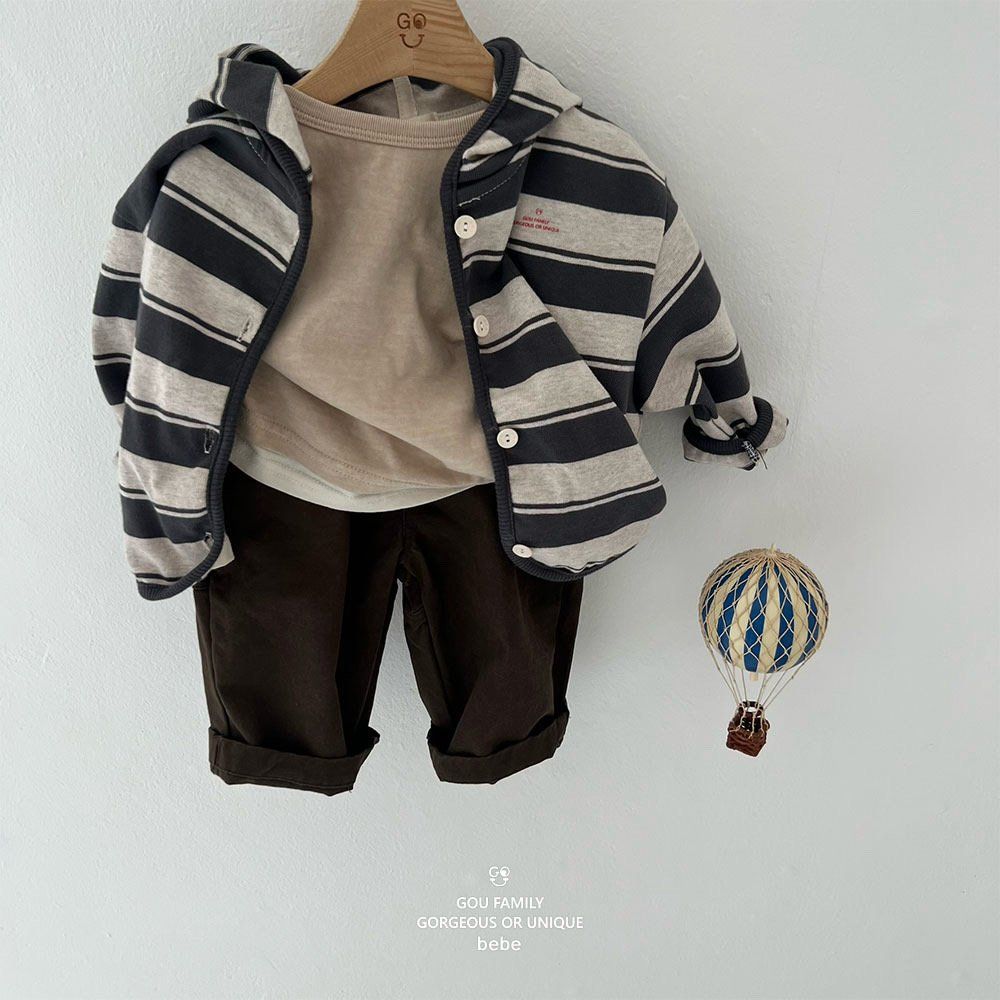 [PRE-ORDER] Stripe Baby Hoodie Cardigan
