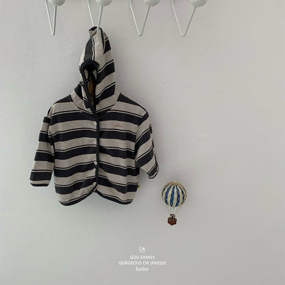 [PRE-ORDER] Stripe Baby Hoodie Cardigan