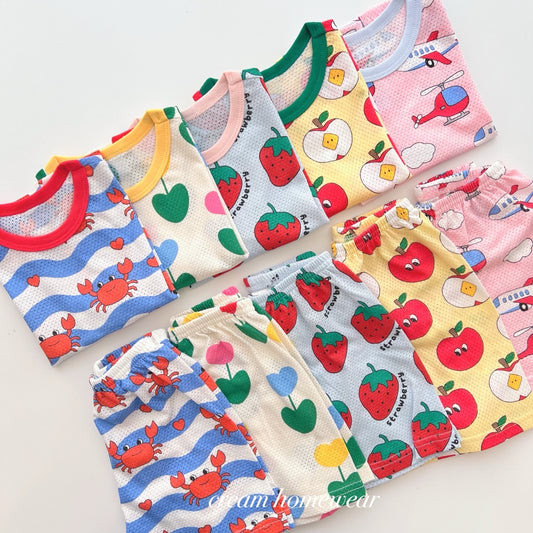 Happy Pop Cotton Mesh Home Wear Set