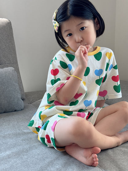 Happy Pop Cotton Mesh Home Wear Set