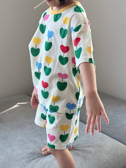 Happy Pop Cotton Mesh Home Wear Set