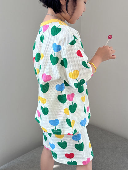 Happy Pop Cotton Mesh Home Wear Set