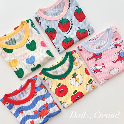 Happy Pop Cotton Mesh Home Wear Set
